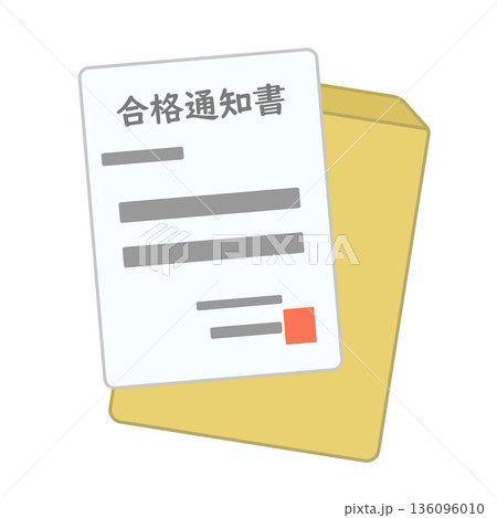 合格通知のイラスト 合格通知のイラスト 136096010