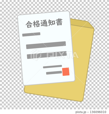 合格通知のイラスト 合格通知のイラスト 136096010