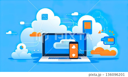 cloud computing concept with icons cloud cloud computing concept with icons cloud 136096201