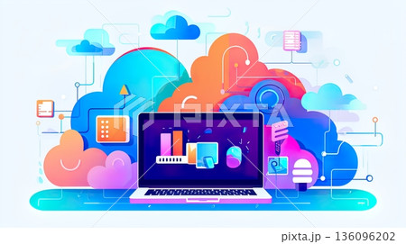 cloud computing concept with connected line cloud computing concept with connected line 136096202