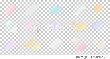 Vector illustration of a simple abstract shape made of gradient stripes in pastel colors 136096479
