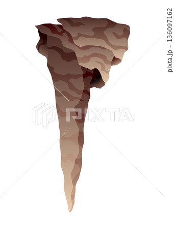 Stalactite. Icicle shaped hanging mineral formations in cave. Nature brown limestone, material stone icon. Natural growth geology formations Stalactite. Icicle shaped hanging mineral formations in cave. Nature brown limestone, material stone icon. Natural growth geology formations 136097162