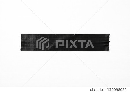 Single Strip of Black Adhesive Tape Isolated on White Background Single Strip of Black Adhesive Tape Isolated on White Background 136098022
