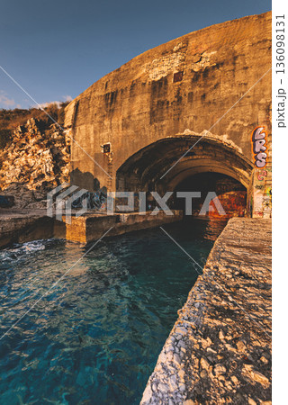 Entrance of Abandoned Concrete Submarine Bunker 136098131