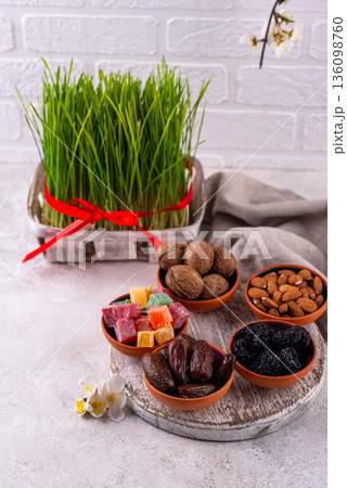 Traditional Azerbaijan spring holiday Novruz concept Traditional Azerbaijan spring holiday Novruz concept 136098760