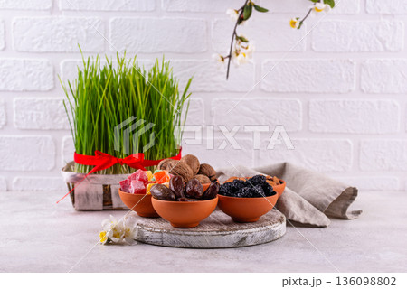 Traditional Azerbaijan spring holiday Novruz concept Traditional Azerbaijan spring holiday Novruz concept 136098802