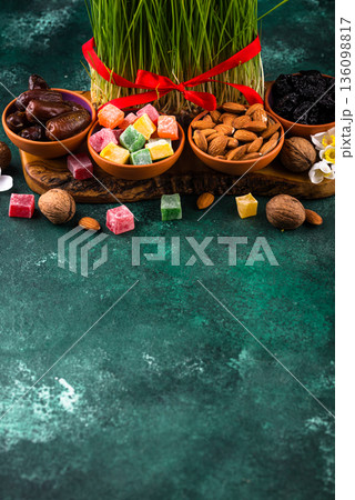Traditional Azerbaijan spring holiday Novruz concept 136098817