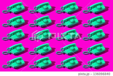 Retro vintage rotary telephone collage 136098840
