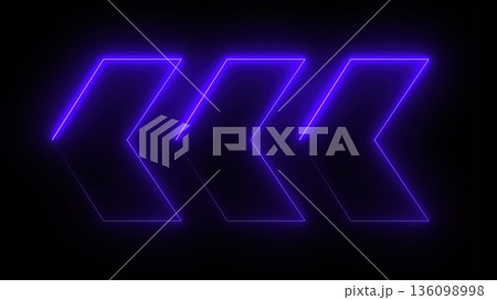 Outline Neon Arrows. Computer generated 3d render Outline Neon Arrows. Computer generated 3d render 136098998