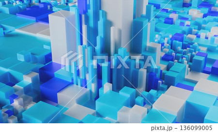 Field of Technological Cubes. Computer generated 3d render Field of Technological Cubes. Computer generated 3d render 136099005