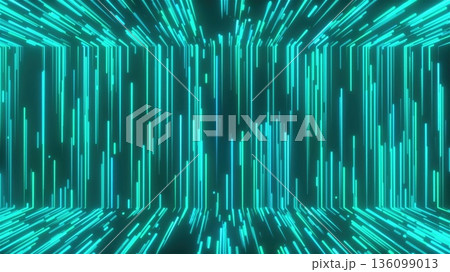 Abstract glowing trails. Computer generated 3d render 136099013