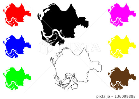 Khanty-Mansiysk city (Russia, Russian Federation) map vector illustration, scribble sketch Khanty Mansiysk map Khanty-Mansiysk city (Russia, Russian Federation) map vector illustration, scribble sketch Khanty Mansiysk map 136099888