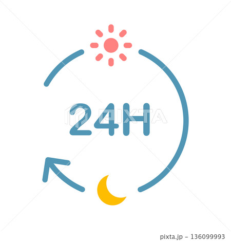 24時間のカラーアイコン 136099993
