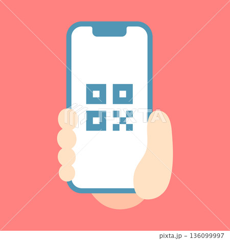 スマートフォンのQRコードのカラーアイコン 136099997