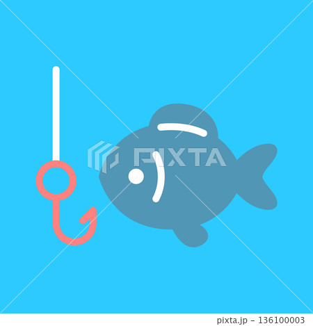 魚釣りのカラーアイコン 136100003