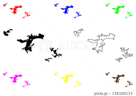 Nakhodka city (Russia, Russian Federation) map vector illustration, scribble sketch Nakhodka map 136100133