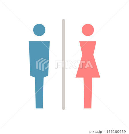 トイレ案内表示アイコン 136100489