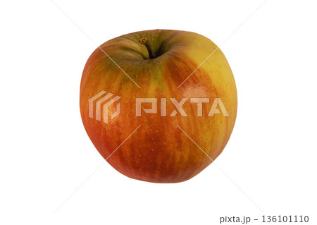 Fresh ripe apple isolated glossy red yellow green fruit background Fresh ripe apple isolated glossy red yellow green fruit background 136101110