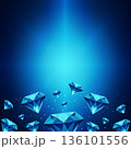 Shining blue diamonds on dark background luxury jewelry concept vector illustration. 136101556