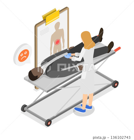 3D Isometric Flat Vector Illustration of Gastroenterology, Health of Digestive Tract. Item 3 136102743
