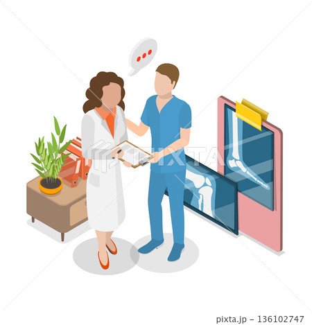 3D Isometric Flat Vector Illustration of Healthcare Courses, Rescue Training. Item 3 136102747