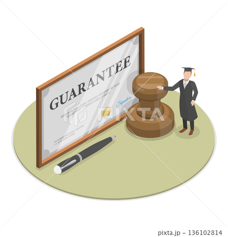 3D Isometric Flat Vector Illustration of Quality Management , Achieving International Certification For Business Professionals. Item 2 136102814