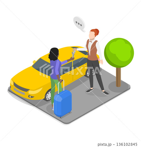 3D Isometric Flat Vector Illustration of Hotel Services, Hospitality Business. Item 2 136102845