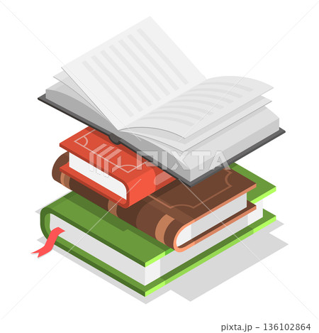 3D Isometric Flat Vector Illustration of Hands with Books, Studing and Education, Literature and Reading. Item 4 136102864