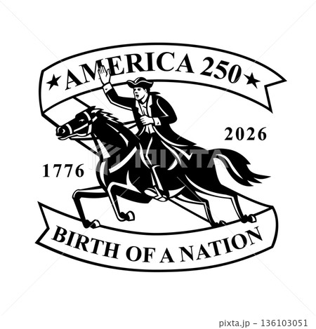 Paul Revere American Patriot America 250 Birth of a Nation Logo Paul Revere American Patriot America 250 Birth of a Nation Logo 136103051