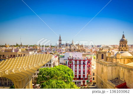 cityscape of Seville from above, Spain cityscape of Seville from above, Spain 136103062