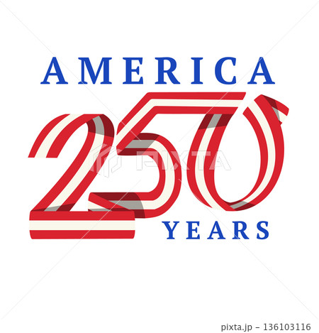 America 250 Years Patriotic Ribbon Logo Retro America 250 Years Patriotic Ribbon Logo Retro 136103116