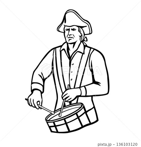 American Patriot Drummer Logo Retro Style American Patriot Drummer Logo Retro Style 136103120