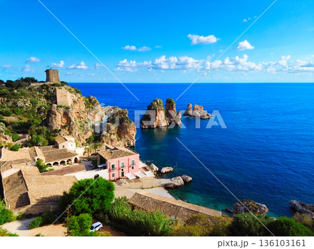Scopello cliffs, Sicily Island, Italy 136103161