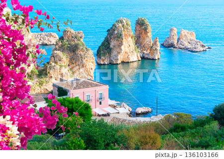 Scopello cliffs, Sicily Island, Italy Scopello cliffs, Sicily Island, Italy 136103166