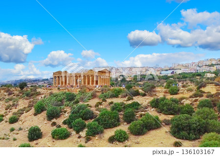 Agrigento site with ancient greek ruins, Sicily 136103167