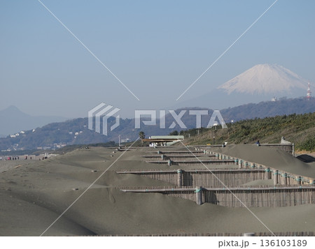 湘南の海岸と富士山 湘南の海岸と富士山 136103189