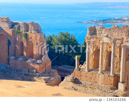 Taormina ancient amphitheatre, Sicily Italy 136103288