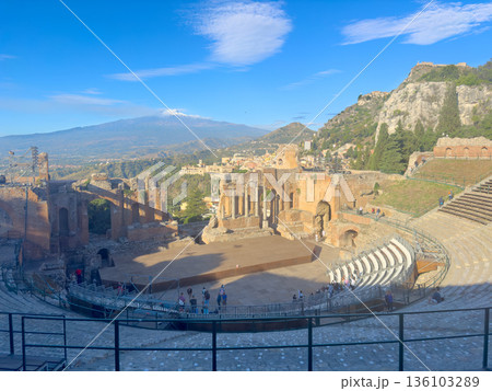 Taormina ancient amphitheatre, Sicily Italy 136103289