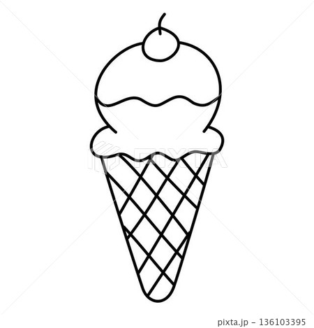 Ice Cream Cone Coloring Page 136103395