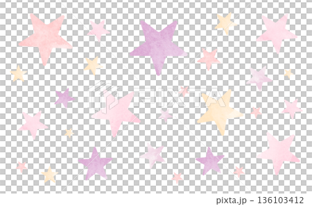 水彩風な星の背景イラスト 水彩風な星の背景イラスト 136103412