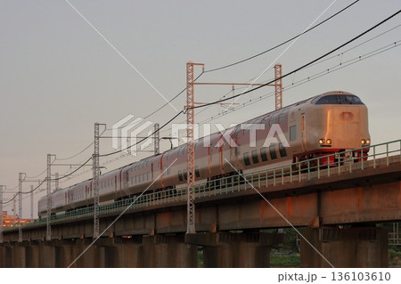 身軽な編成で夕刻の東海道本線を疾走する285系の臨時寝台特急サンライズゆめ号_2010/8/28撮影 136103610