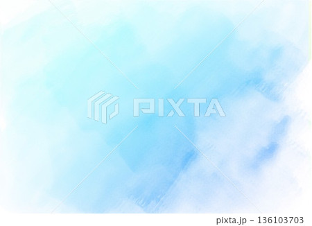 水彩画の抽象的な背景水色 136103703