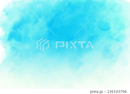 水彩画の抽象的な背景水色 136103706
