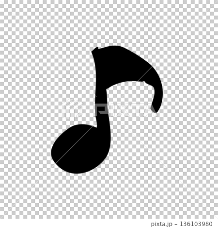 手描き風の黒い八分音符アイコン ラフで温かみのある音楽記号イラスト 手描き風の黒い八分音符アイコン ラフで温かみのある音楽記号イラスト 136103980