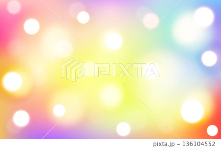 Colorful Pastel Abstract Bokeh Background with Soft Light Glow and Rainbow Gradient 136104552