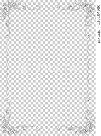 Vintage calligraphy style frame material 228 <decorative border, decorative frame, line drawing, black and white> Vintage calligraphy style frame material 228 <decorative border, decorative frame, line drawing, black and white> 136104980