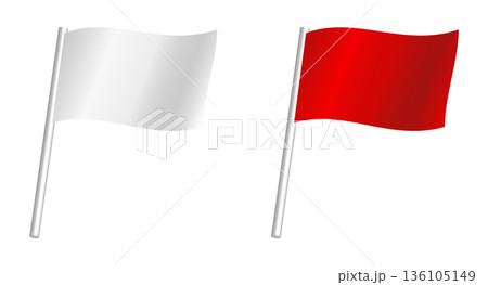 白い旗と赤い旗 136105149