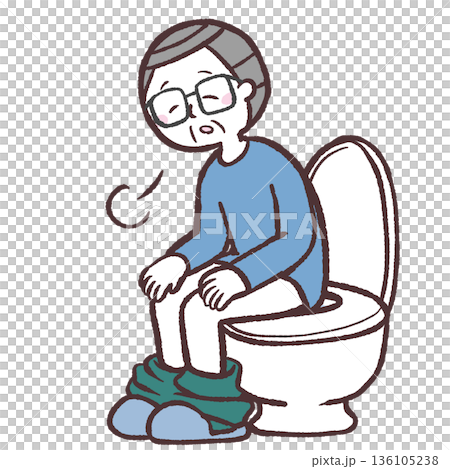 一位老年男子在洗手間放鬆的插圖 136105238