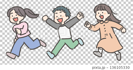 Running energetic boys and girls children Running energetic boys and girls children 136105330