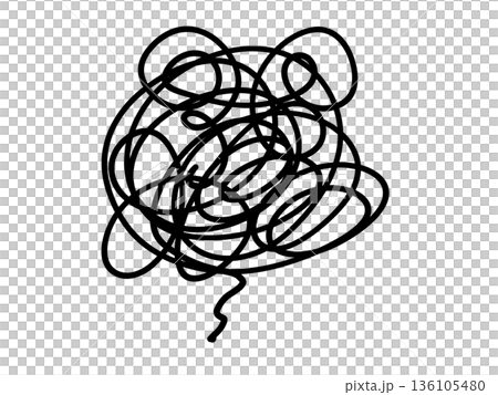 シンプル困ったアイコン（黒） 136105480